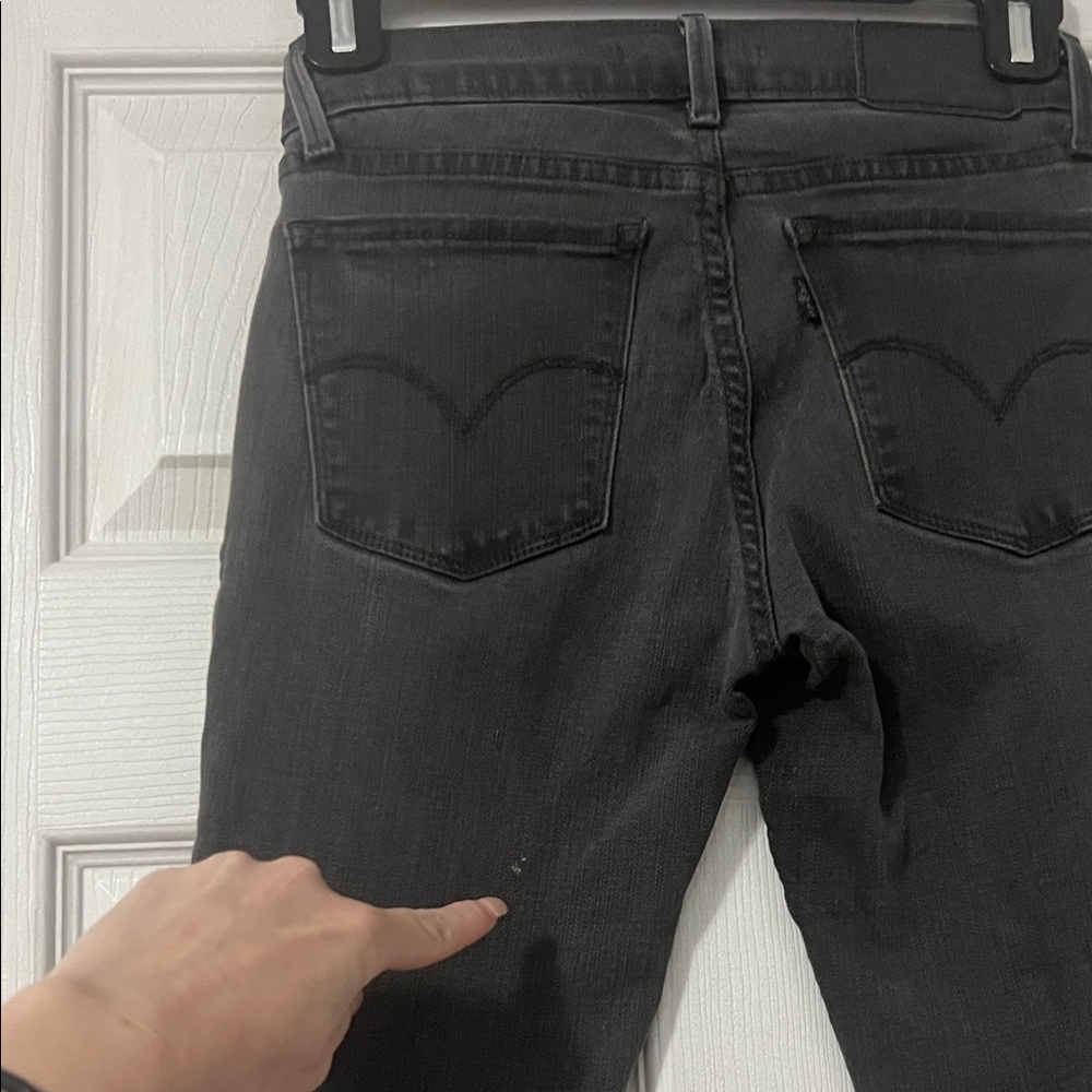 Women's Black Distressed Jeans - Picture 4 of 5